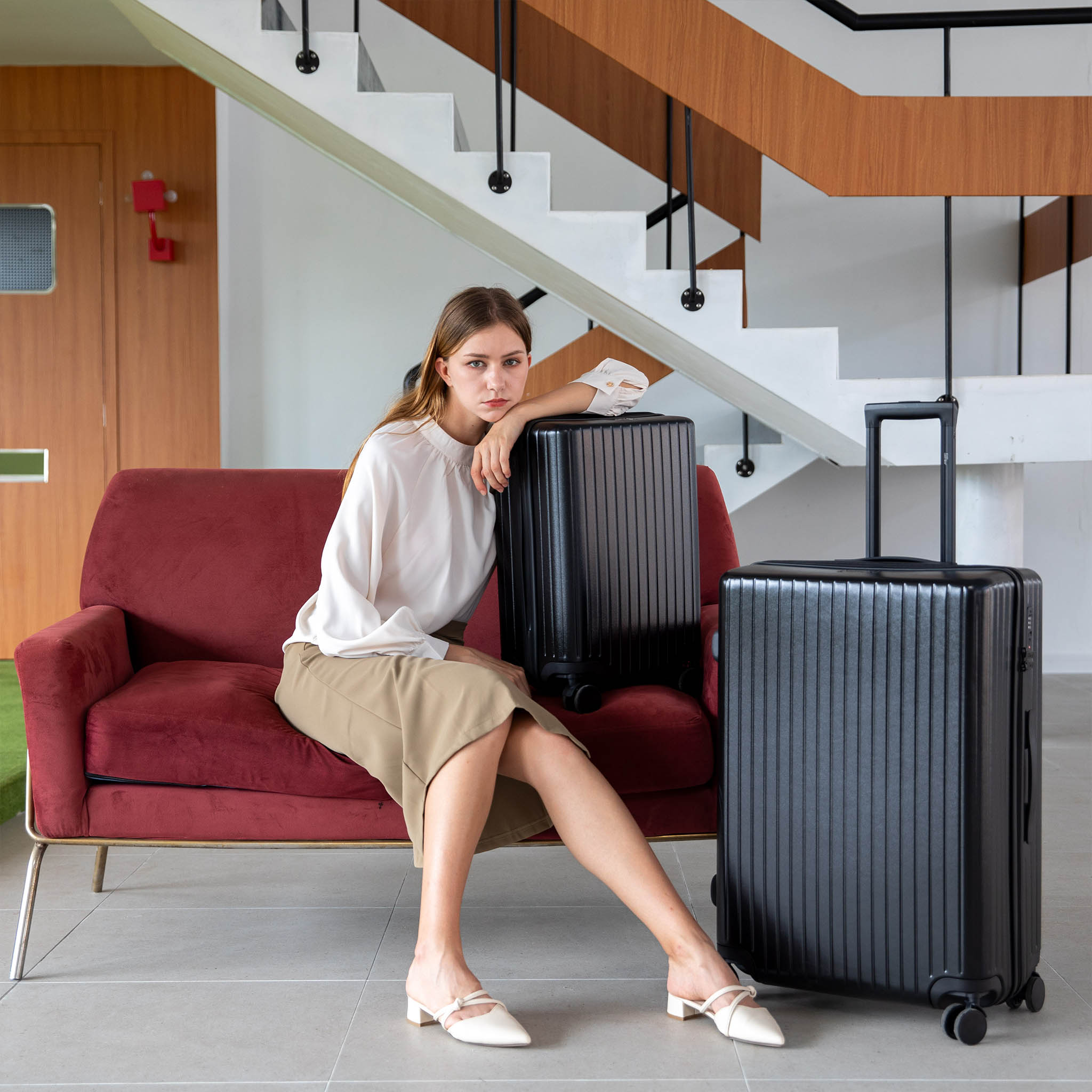 Suitcases by Badgley Mischka, Miami CarryOn, Nautica, ELLE, and