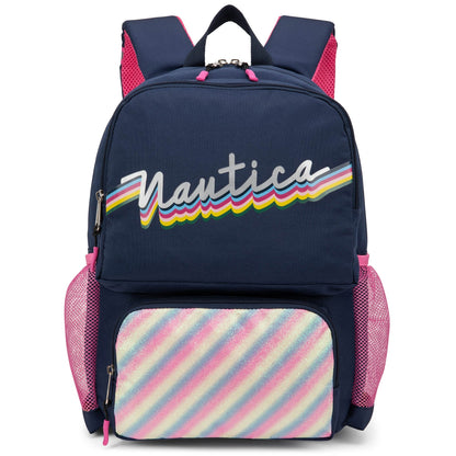 Nautica Kids Backpack | 16" Tall | Retro Rainbow