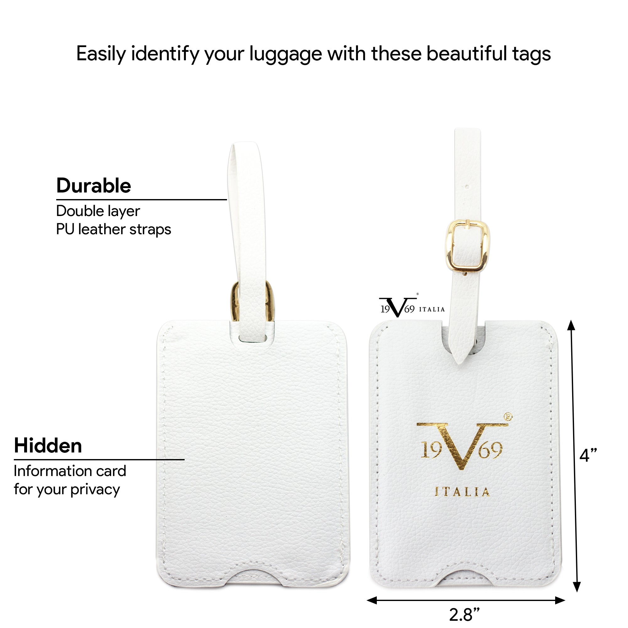 Vegan Leather Luggage Tags Set
