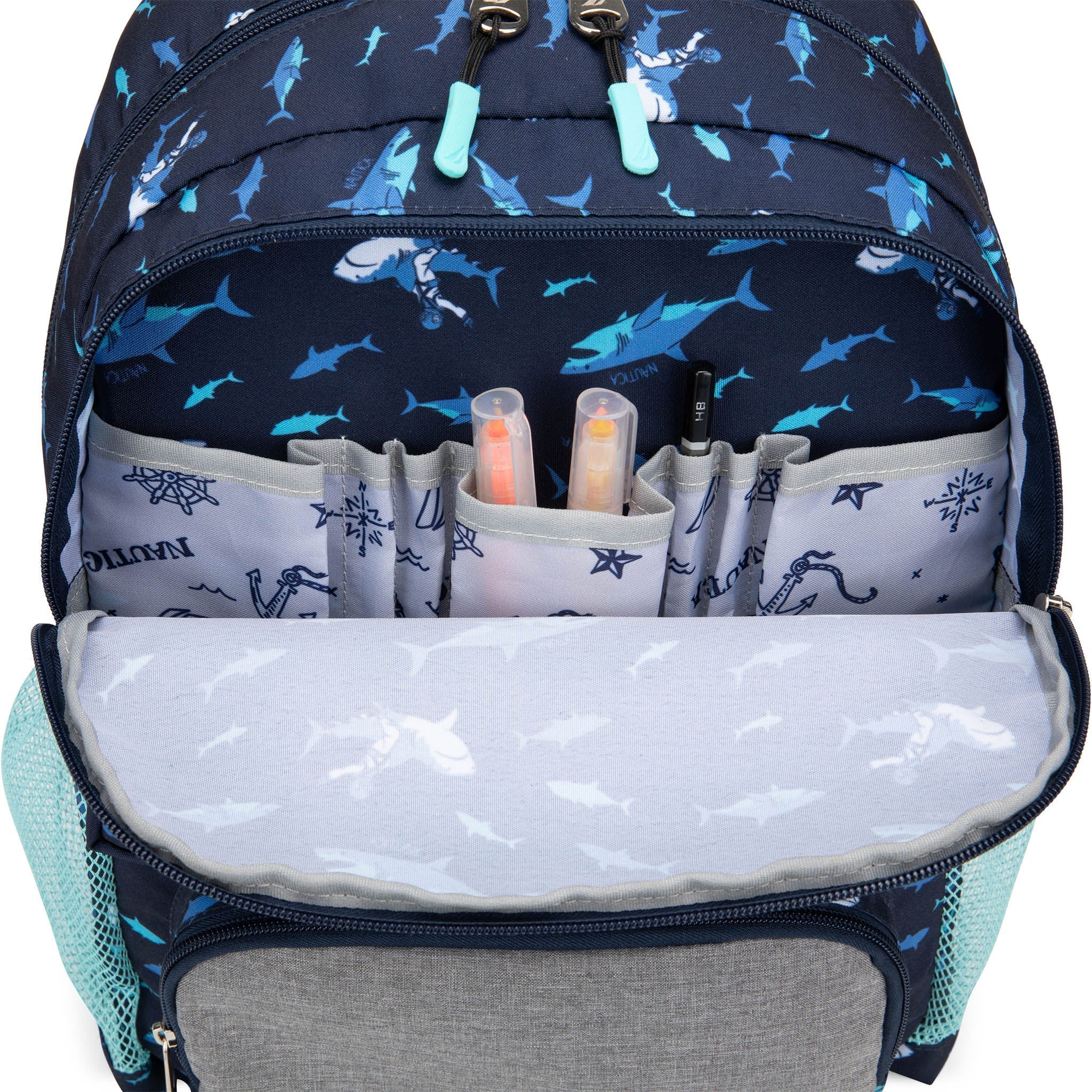 Kids Backpack | 16" Tall | Shark Riders