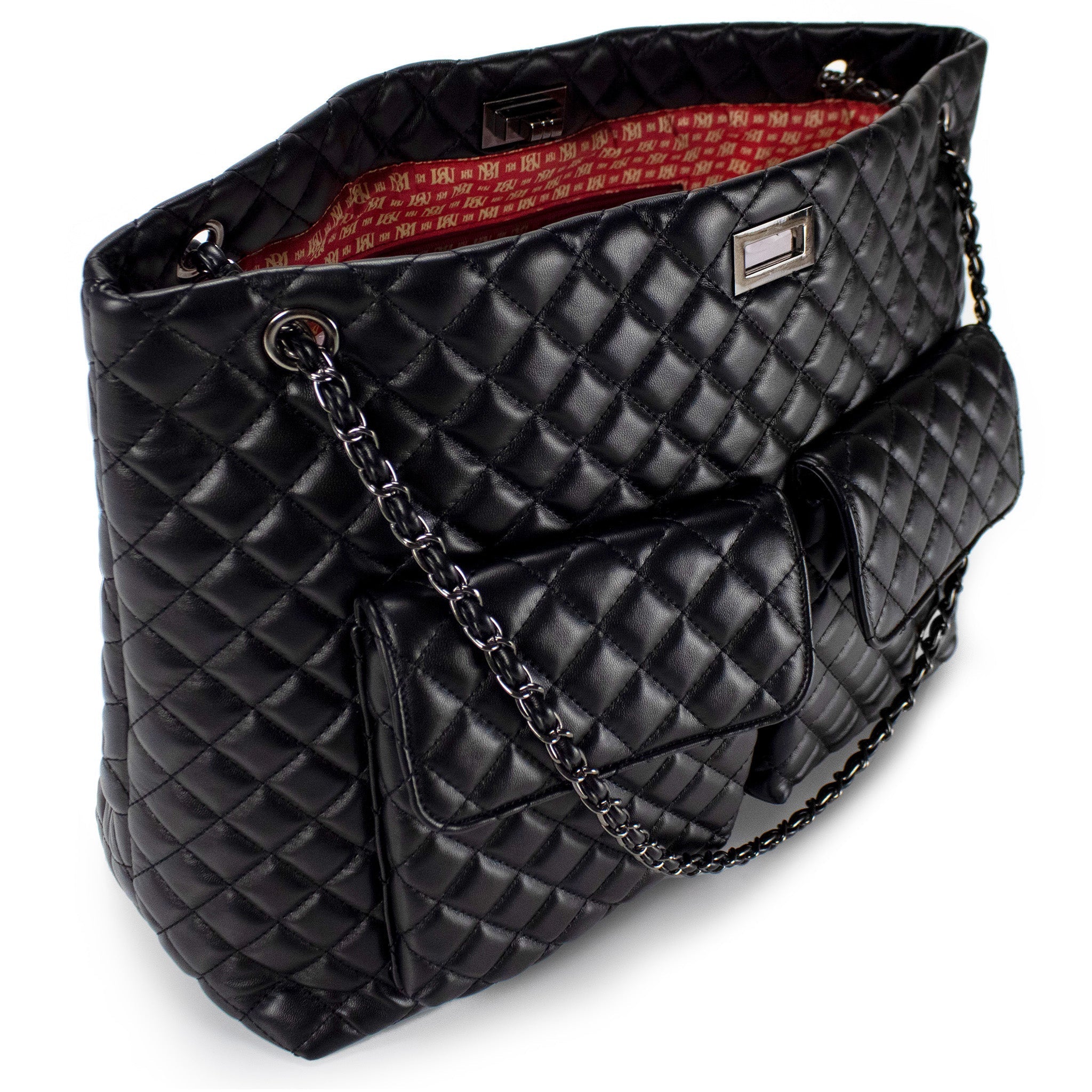 Diana XL Quilted Vegan Leather Weekender Tote Bag