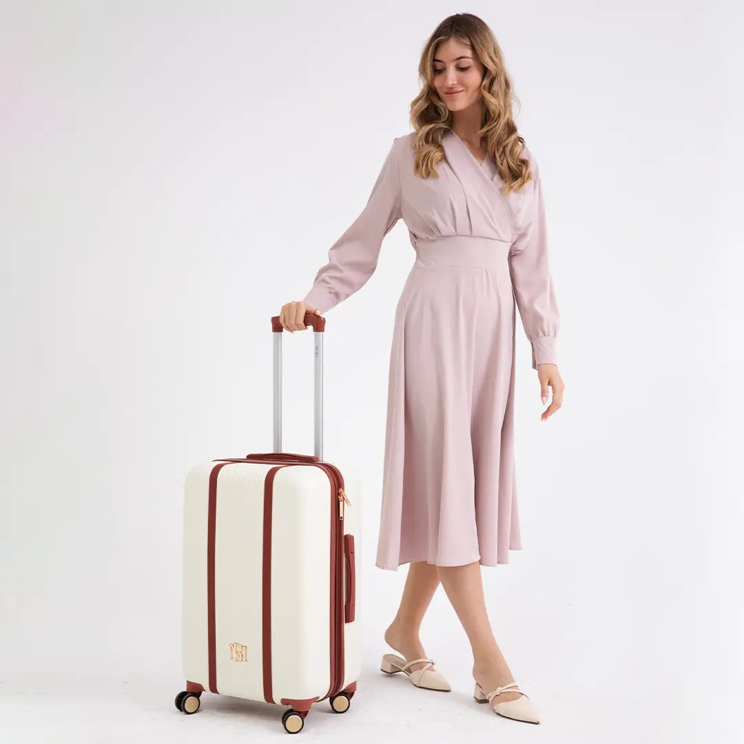 Mia 3 Piece Expandable Retro Luggage Set