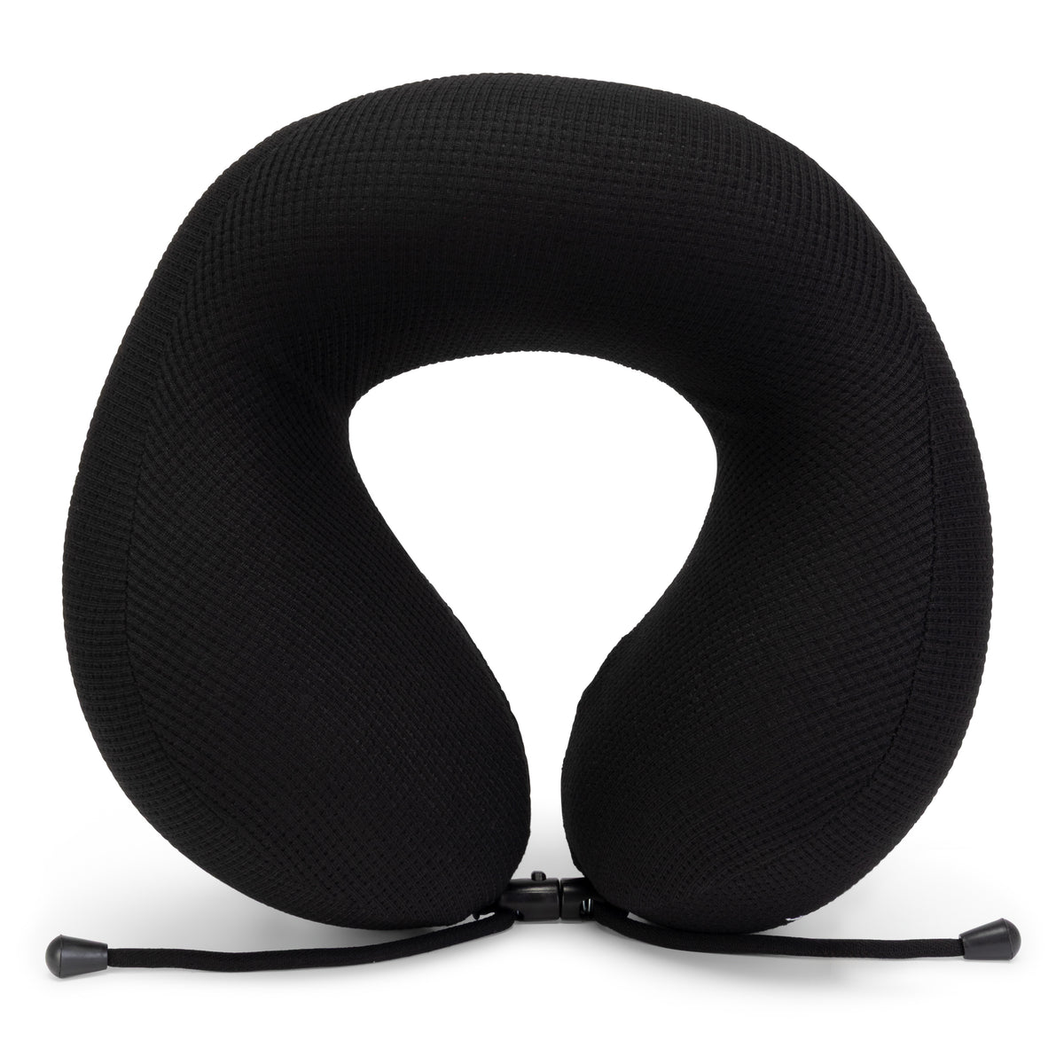 Ergonomic Waffle Memory Foam Travel Neck Pillow | Black