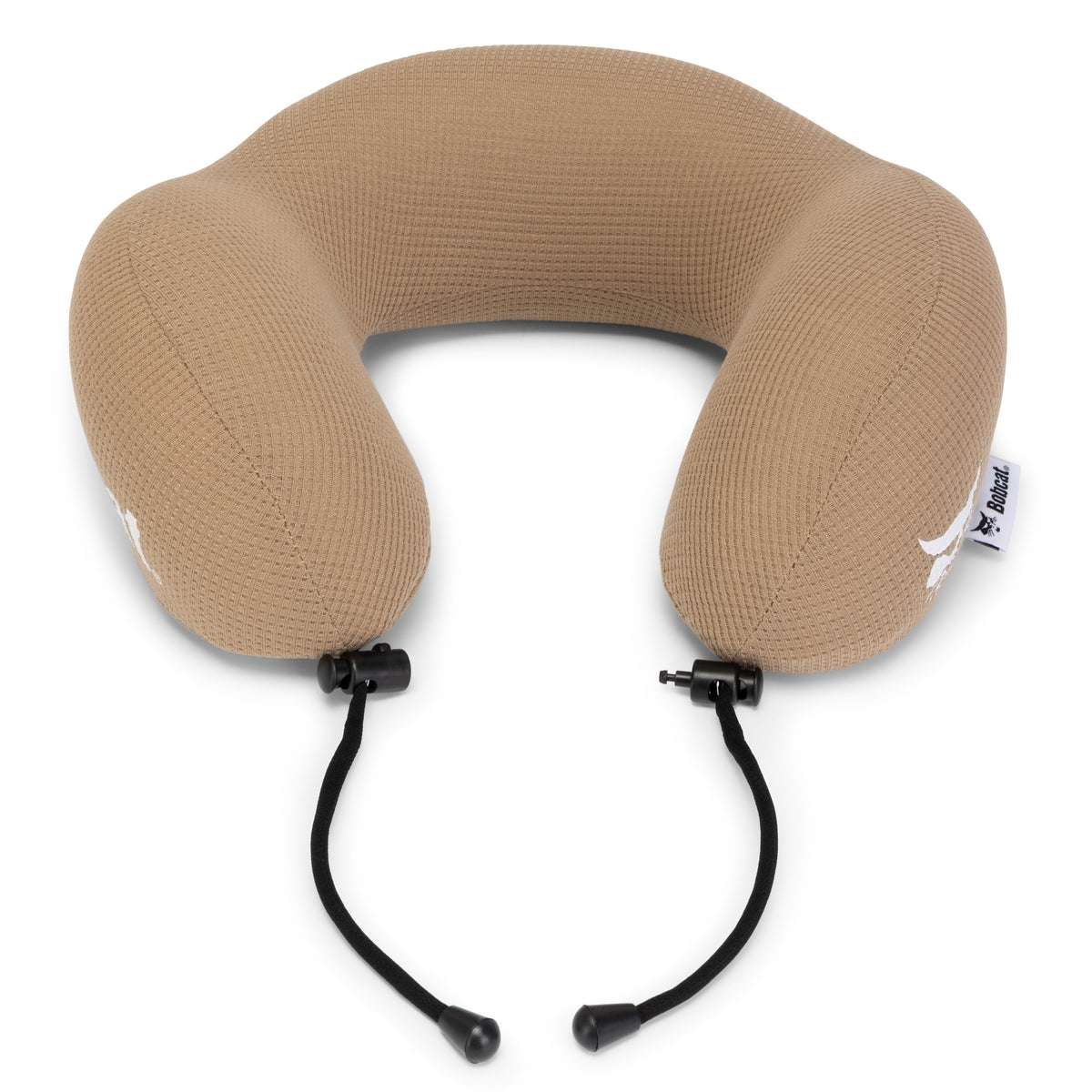 Ergonomic Waffle Memory Foam Travel Neck Pillow | Tan