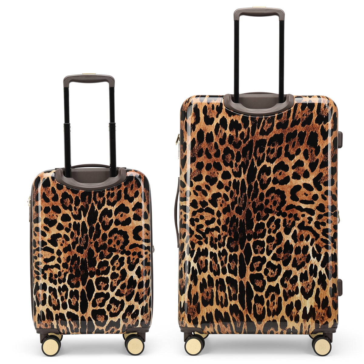 Leopard Lux 2 Piece Expandable Retro Luggage Set