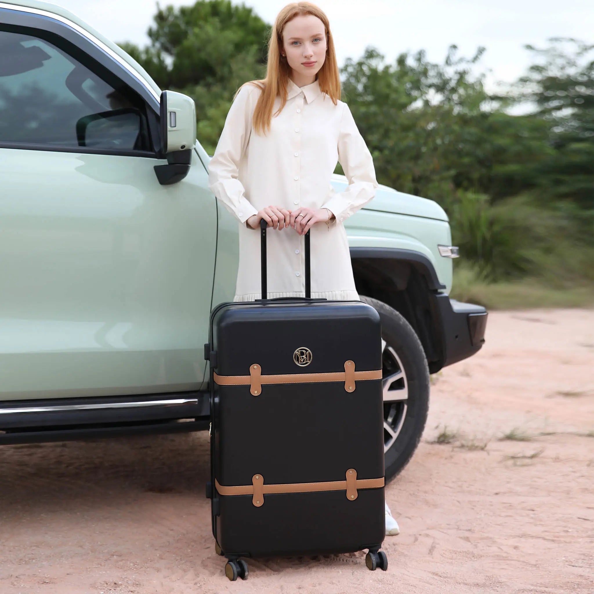 Grace 3 Piece Expandable Retro Luggage Set