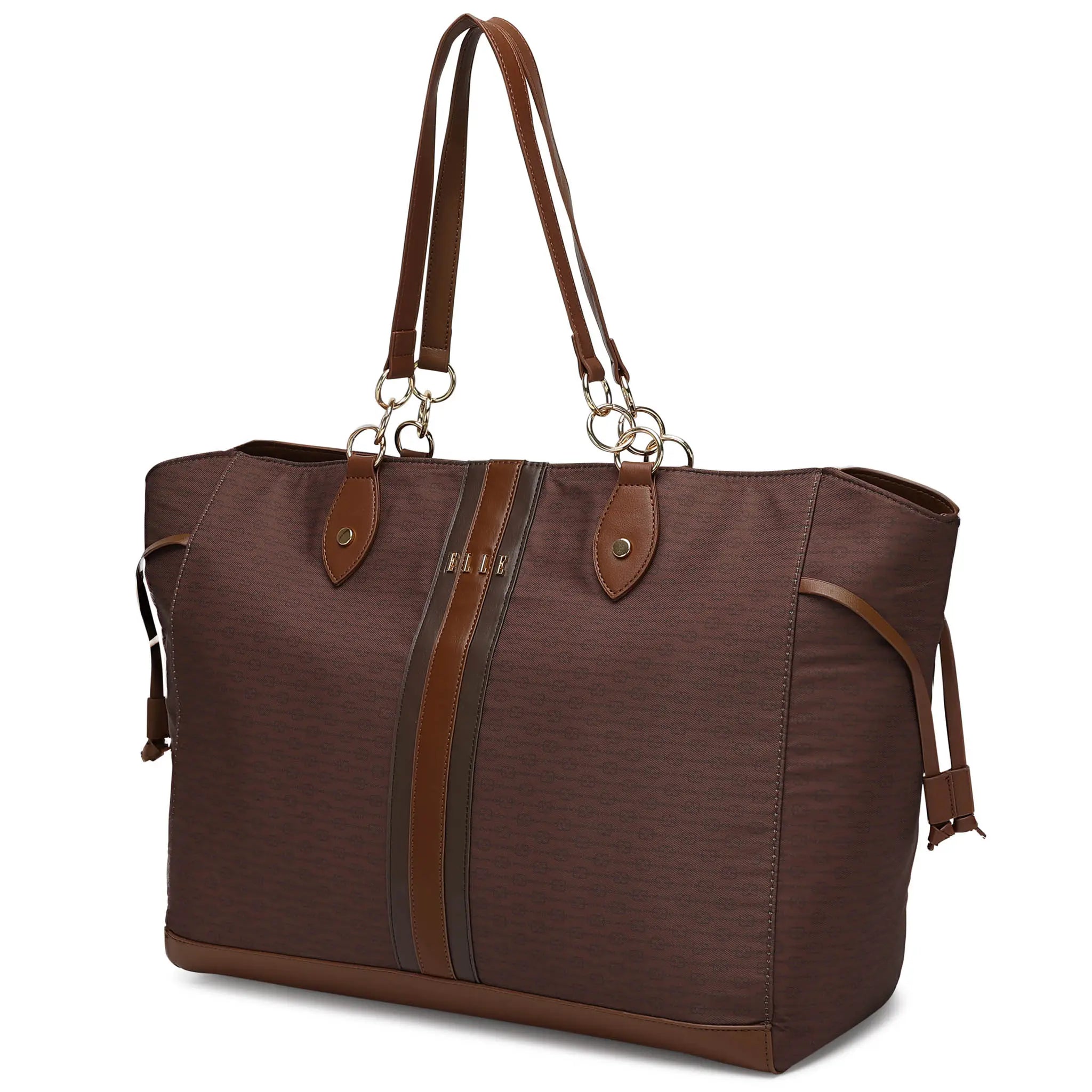 Eleganza Twill Monogram Weekender Tote Bag