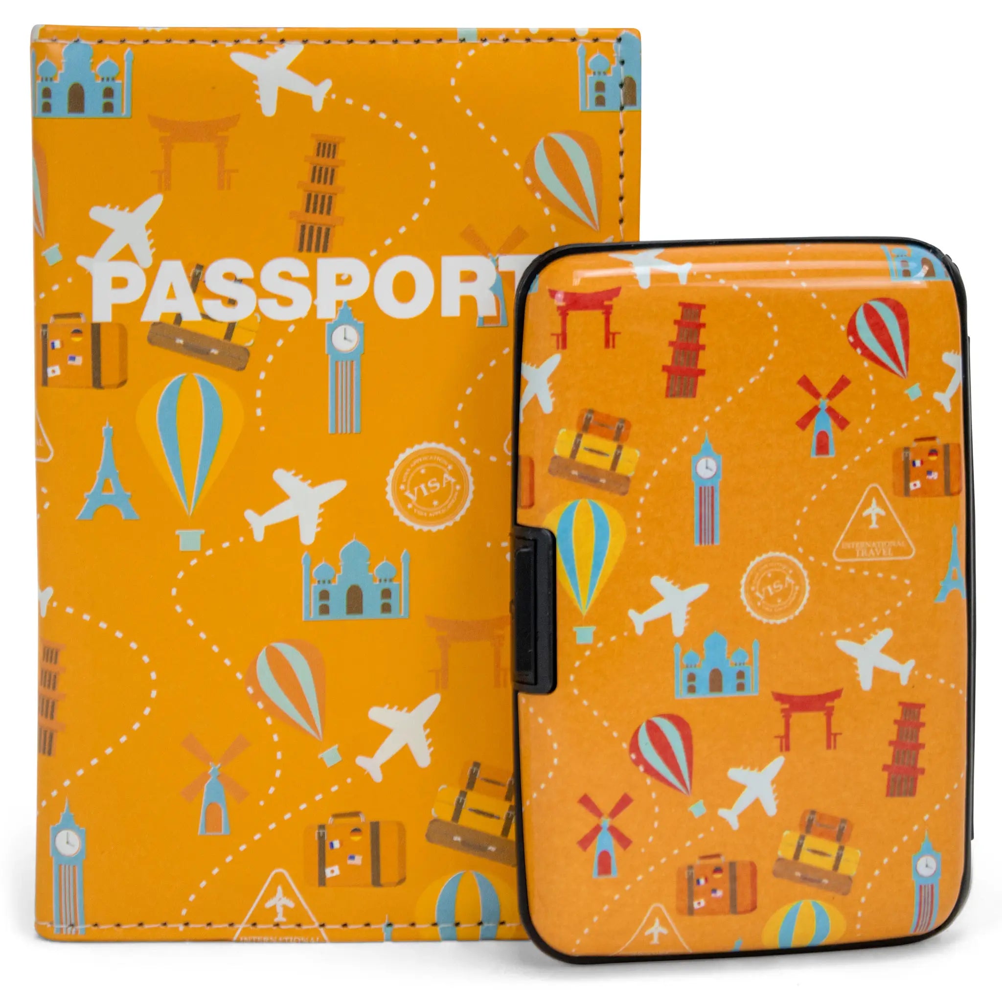 RFID Protected Passport Cover Wallet Set