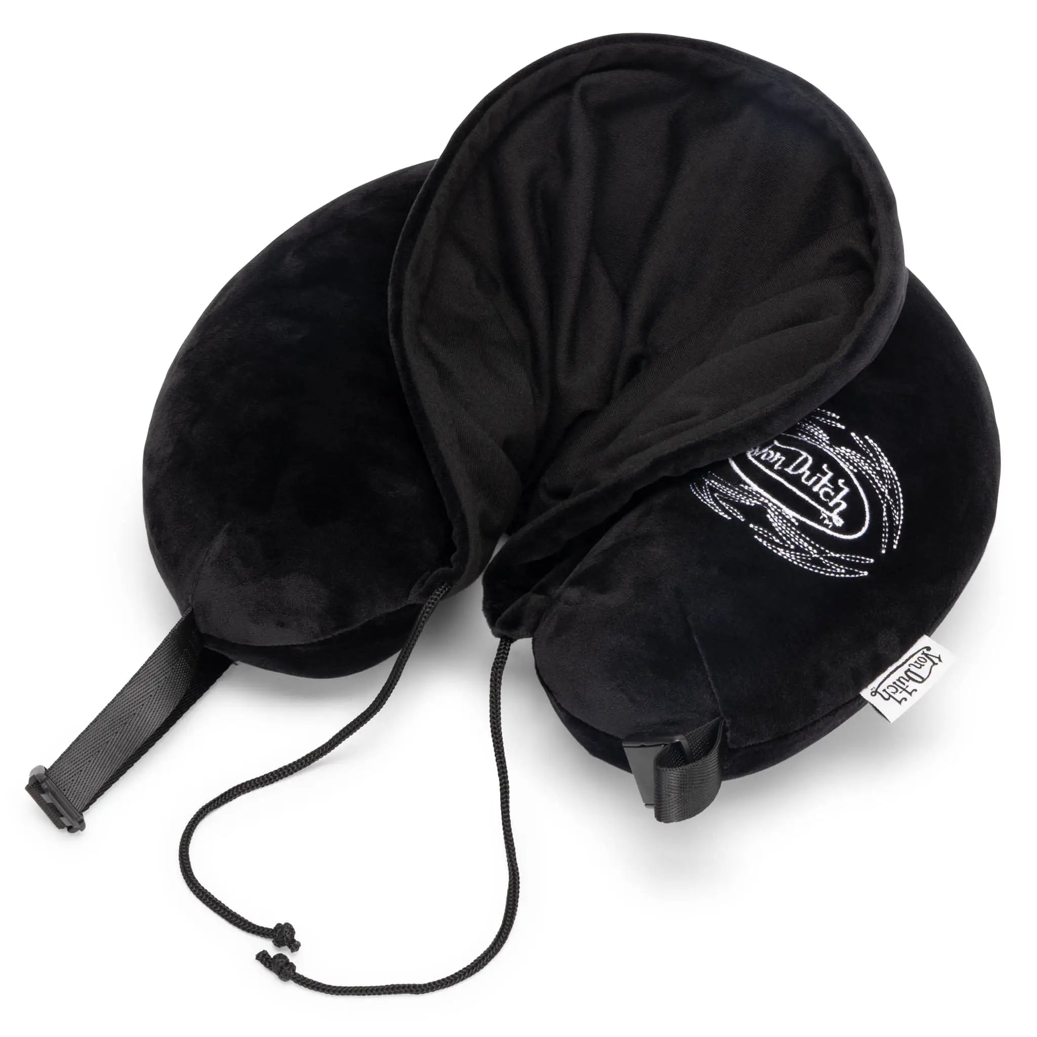 Pinstripe Hooded Memory Foam Travel Neck Pillow