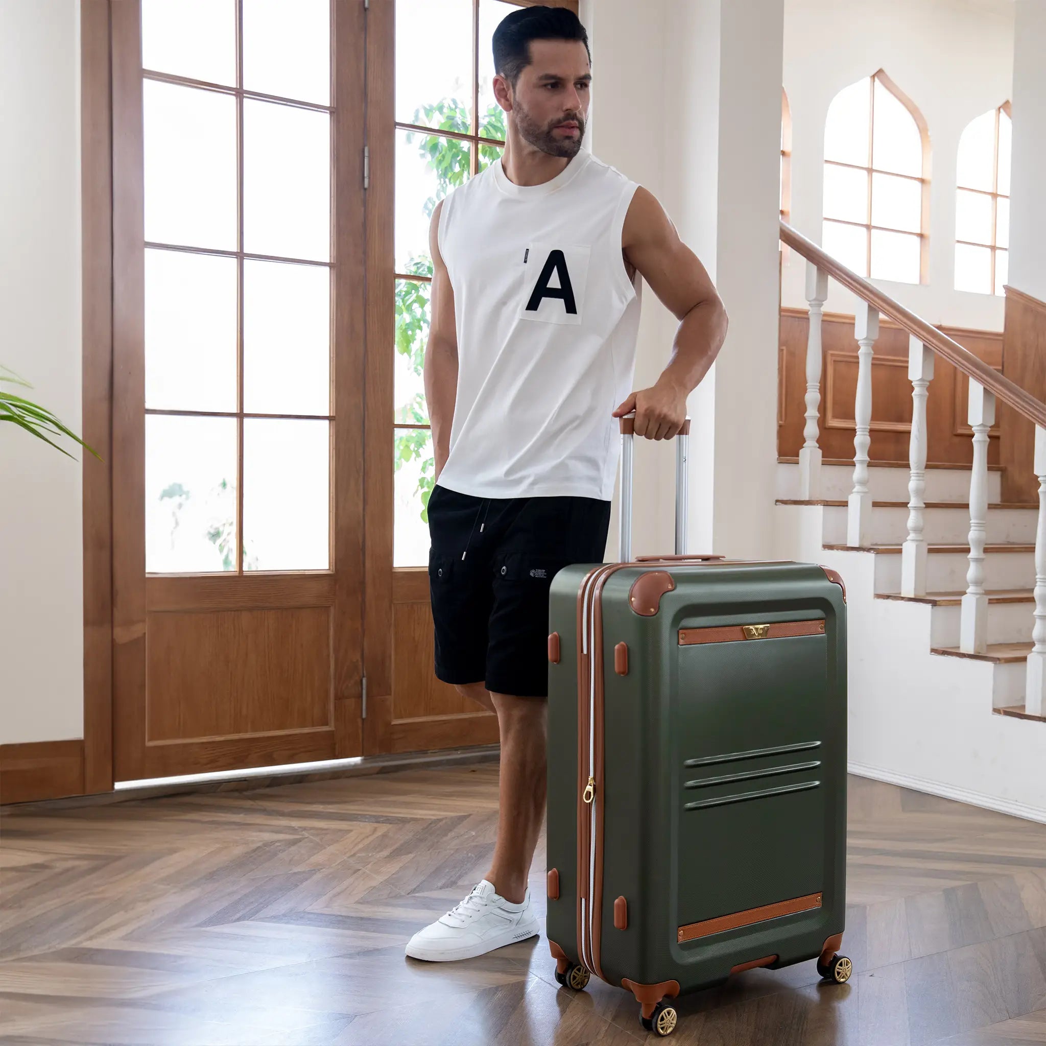 Vintage 20" Expandable Carry-on Suitcase