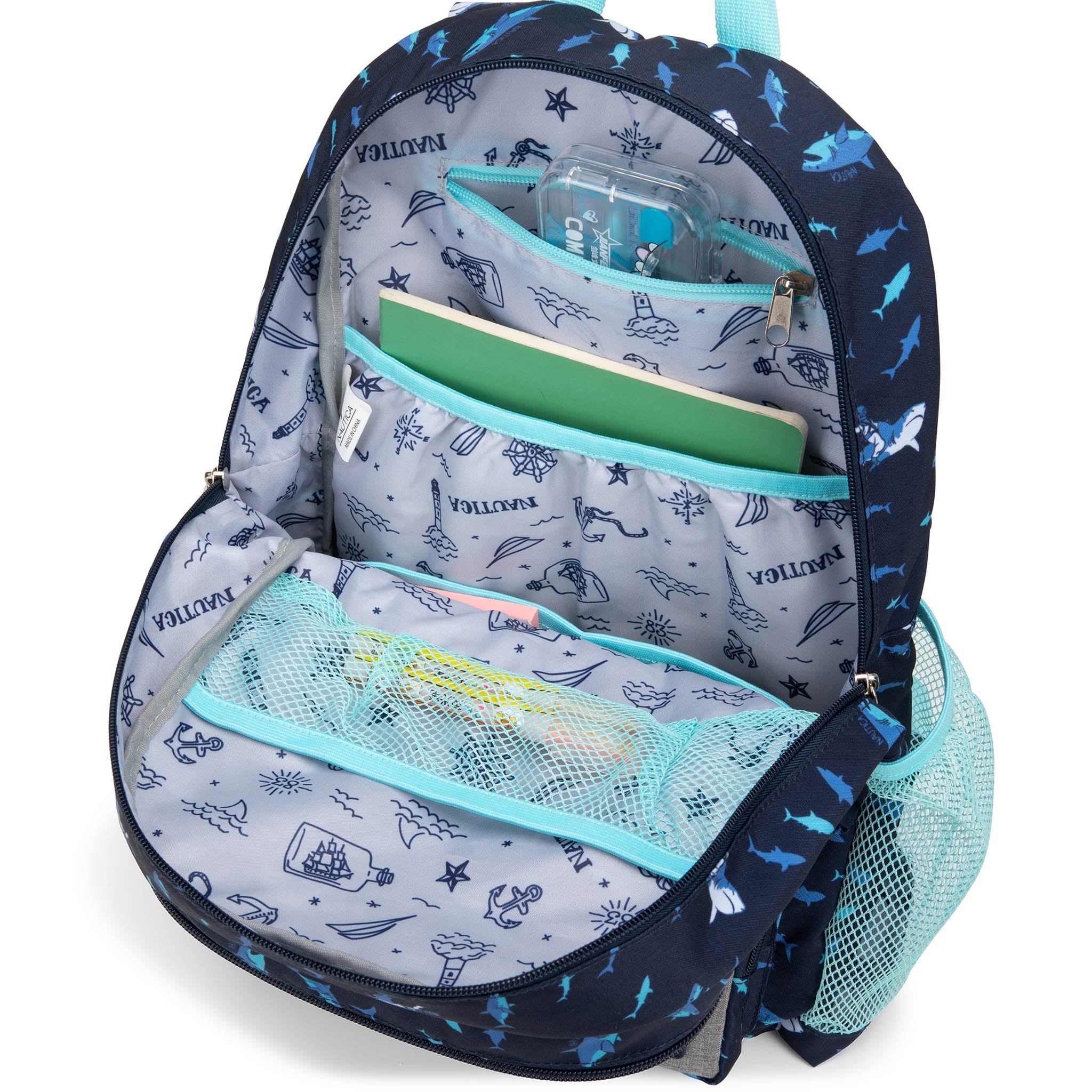 Kids Backpack | 16" Tall | Shark Riders