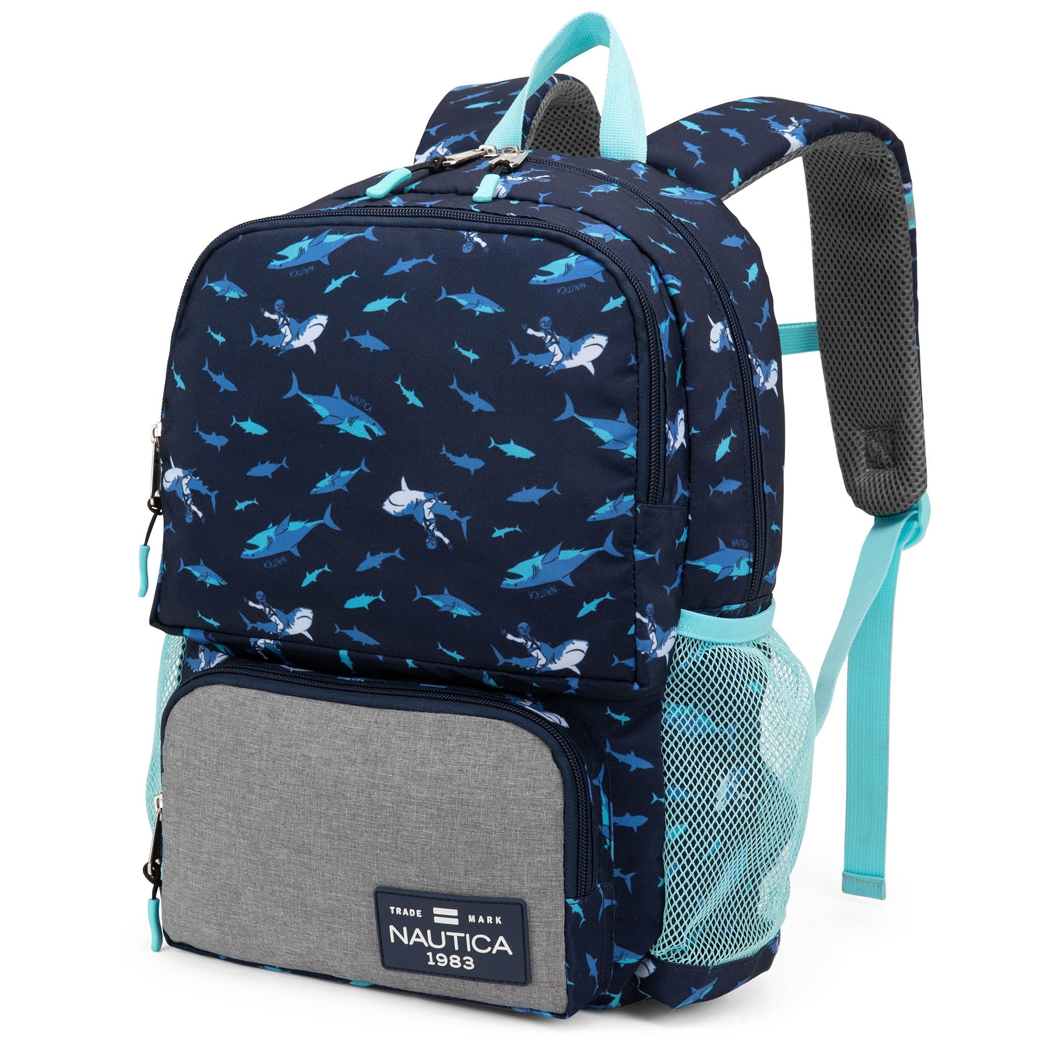 Kids Backpack | 16" Tall | Shark Riders