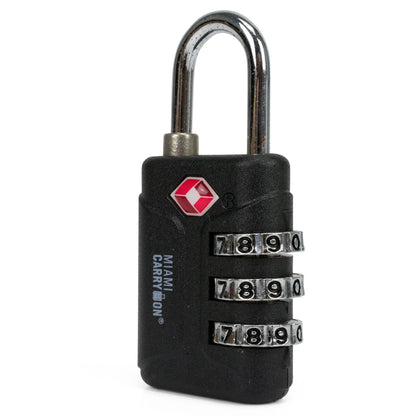 black padlock TSA approved for luggage Miami Carry On