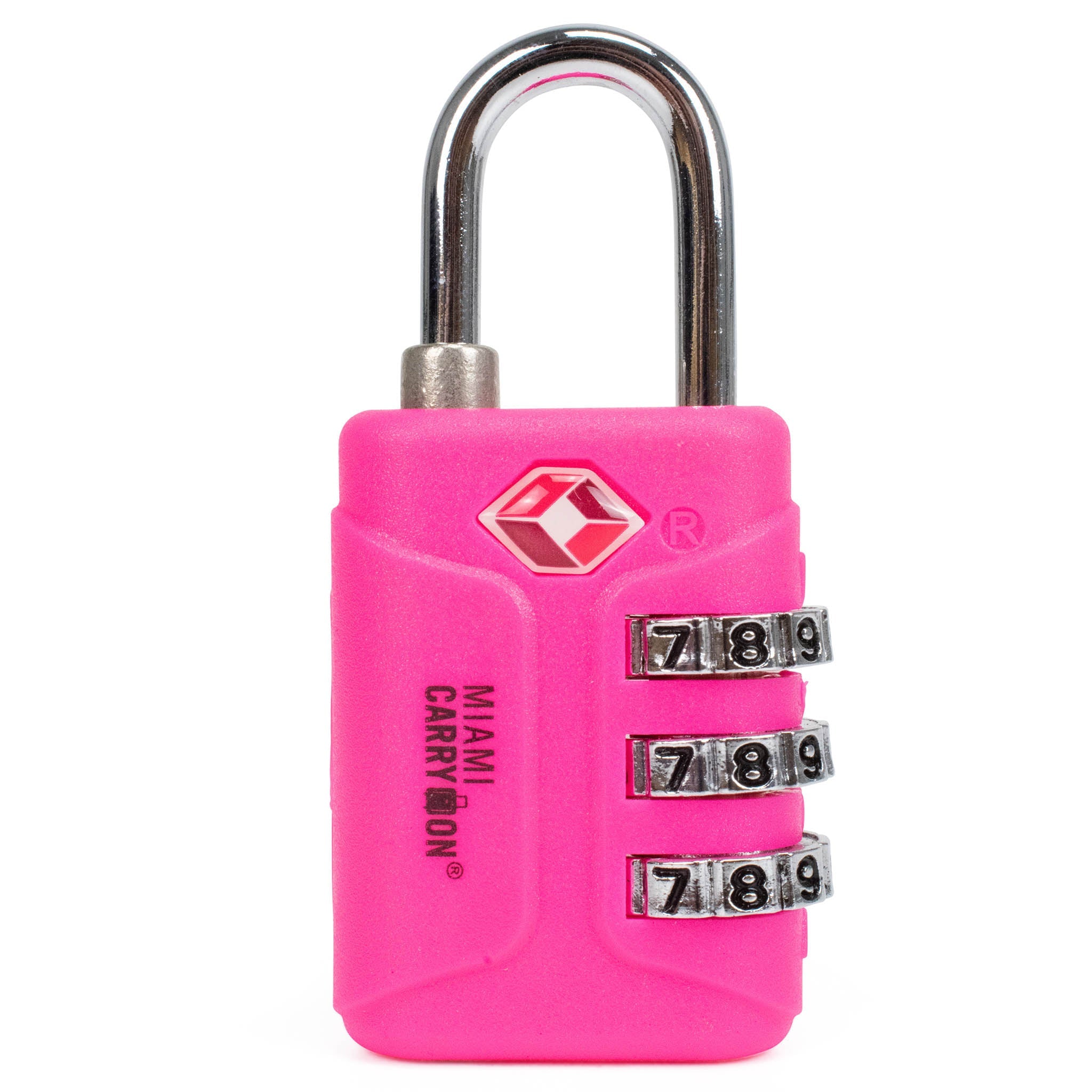 pink padlock TSA approved for luggage Miami Carry On