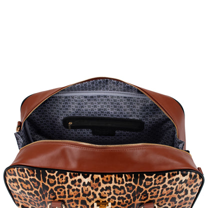 Leopard Vegan Leather Weekender Tote Bag