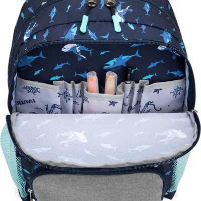 Kids Backpack | 16" Tall | Shark Riders