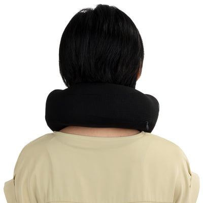 Ergonomic Waffle Memory Foam Travel Neck Pillow | Black