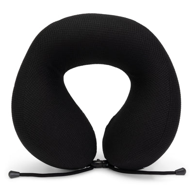Ergonomic Waffle Memory Foam Travel Neck Pillow | Black