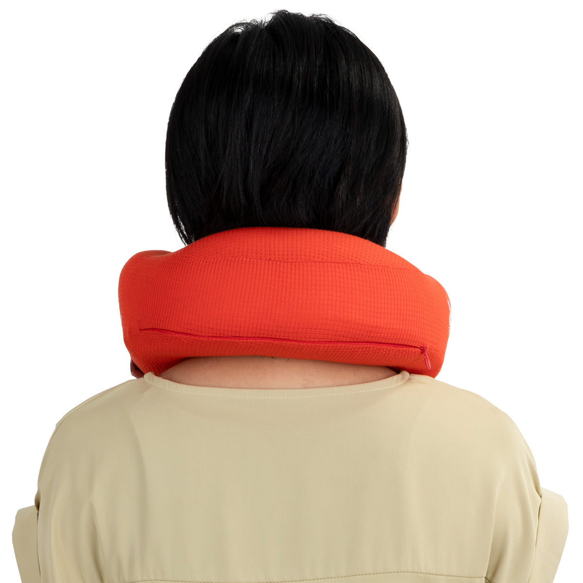 Ergonomic Waffle Memory Foam Travel Neck Pillow | Orange
