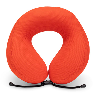 Ergonomic Waffle Memory Foam Travel Neck Pillow | Orange