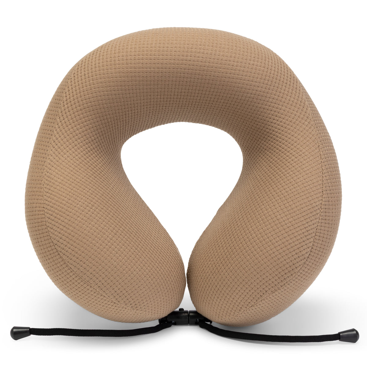 Ergonomic Waffle Memory Foam Travel Neck Pillow | Tan