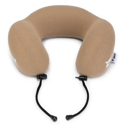 Ergonomic Waffle Memory Foam Travel Neck Pillow | Tan