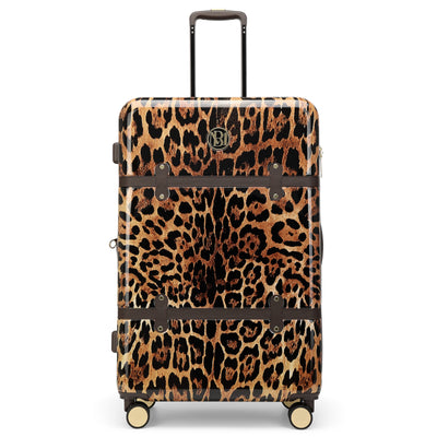Leopard Lux Expandable Retro 28" Large Checked Suitcase