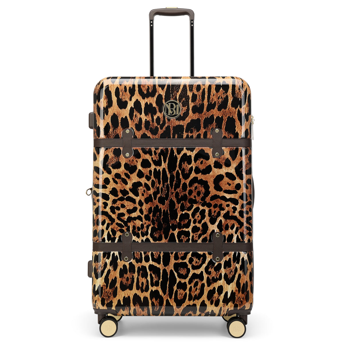 Leopard Lux Expandable Retro 28" Large Checked Suitcase