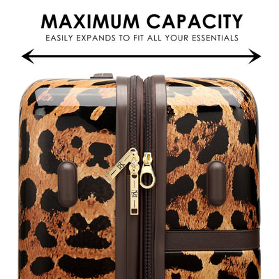 Leopard Lux Expandable Retro 20" Carry-on Suitcase