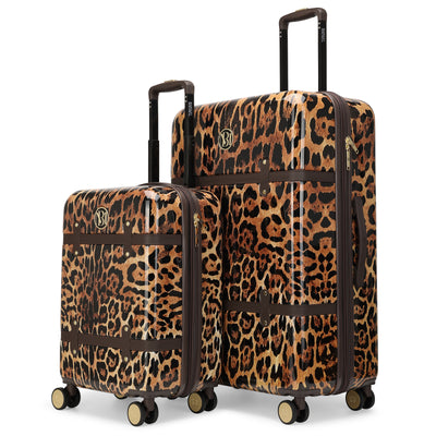 Leopard Lux 2 Piece Expandable Retro Luggage Set