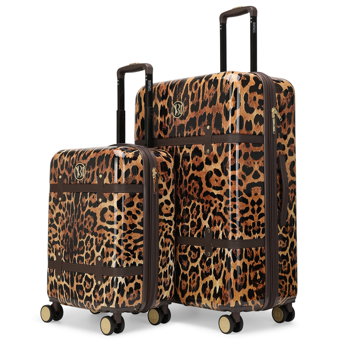 Leopard Lux 2 Piece Expandable Retro Luggage Set