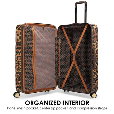 Leopard Lux 2 Piece Expandable Retro Luggage Set
