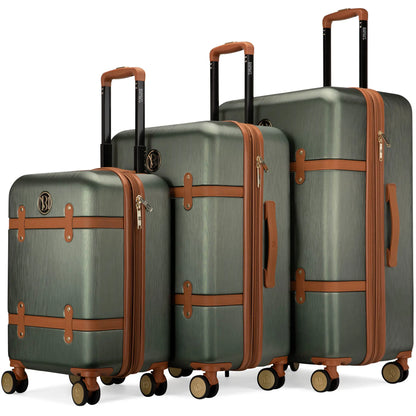 Grace 3 Piece Expandable Retro Luggage Set