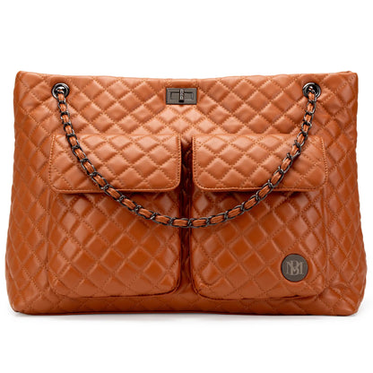 Diana XL Quilted Vegan Leather Weekender Tote Bag