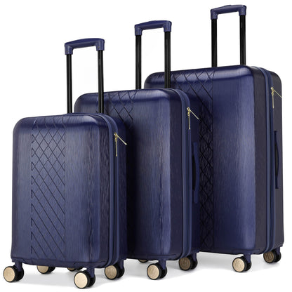 Diamond 3 Piece Expandable Chic Luggage Set