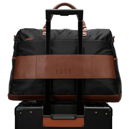 Luxe Journey 30L Twill and Vegan Leather Weekender Duffel Bag