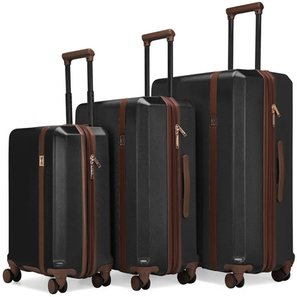 Luxe Journey 3 Piece Expandable Retro Luggage Set