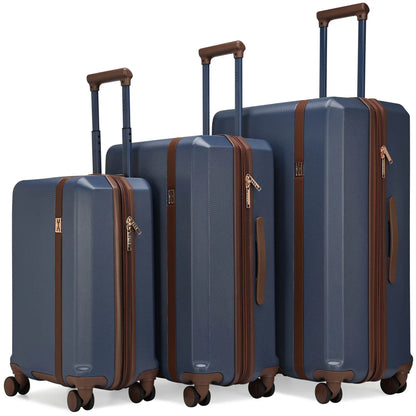 Luxe Journey 3 Piece Expandable Retro Luggage Set