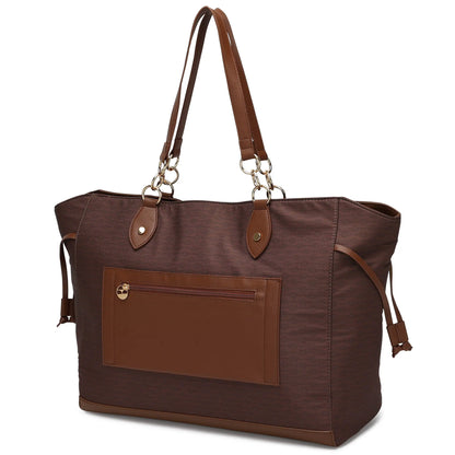 Eleganza Twill Monogram Weekender Tote Bag