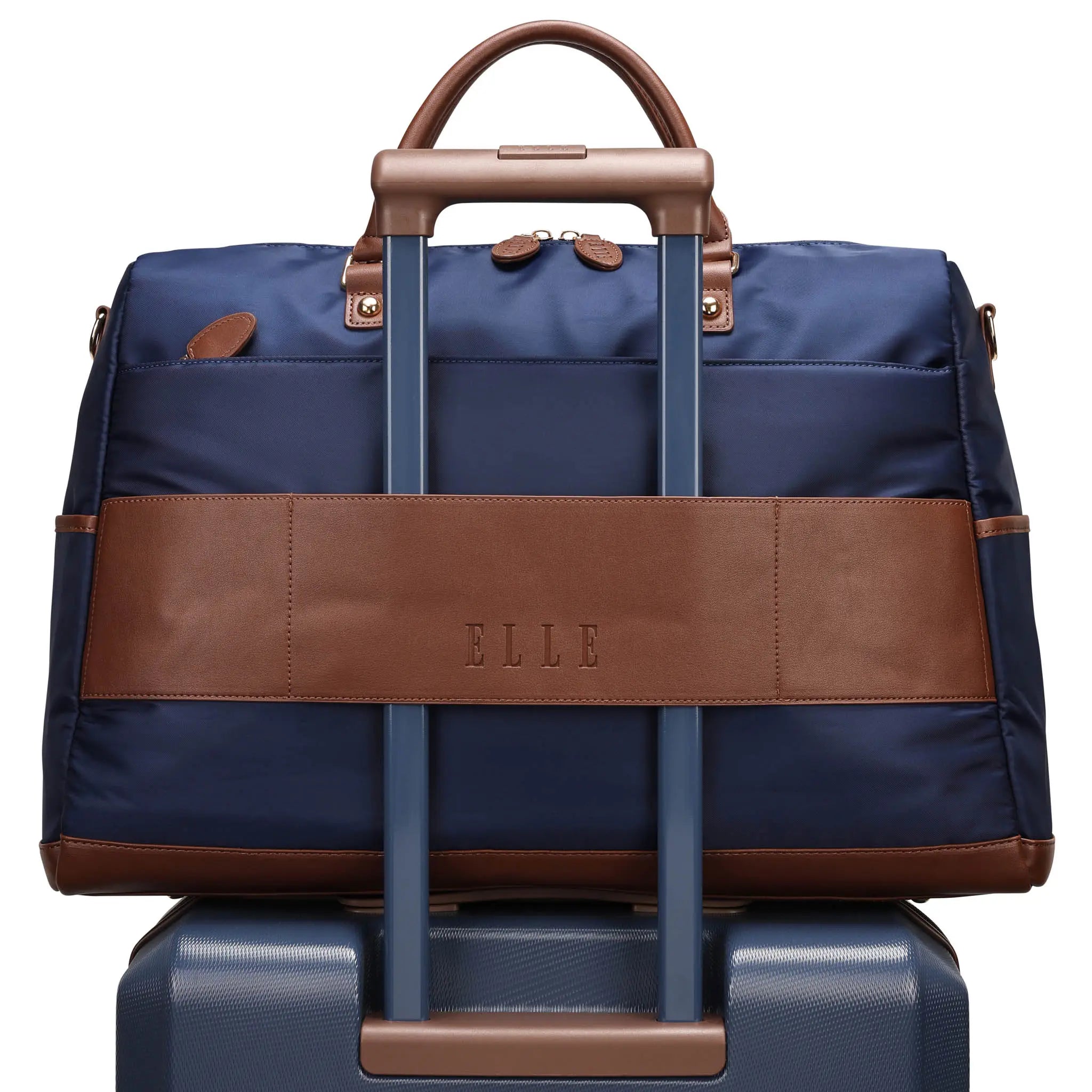 Luxe Journey 30L Twill and Vegan Leather Weekender Duffel Bag