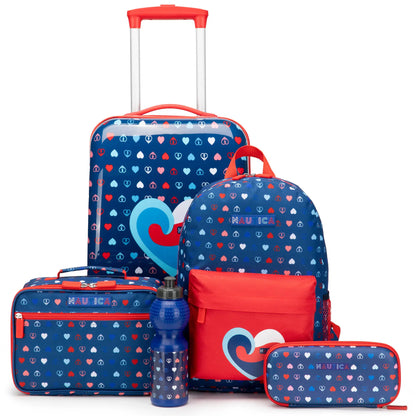 Kids Back to School 18" Carry-on Suitcase Set