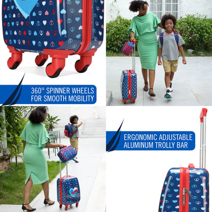 Kids Back to School 18" Carry-on Suitcase Set