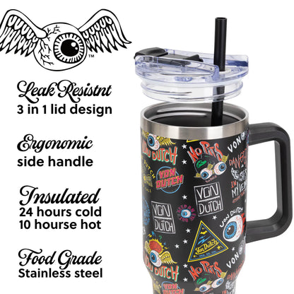 40oz Bold Double Walled Insulated Stainless Steel Tumbler