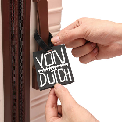 Stitched 2-Piece Suitcase ID Tag Set with Adjustable Straps