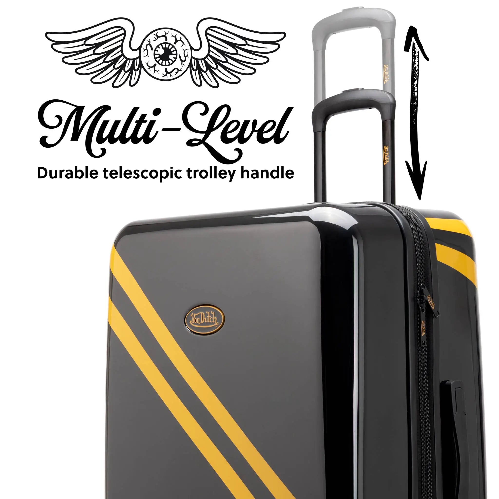 Kustom Kulture 3-Piece Expandable Hardside Spinner Luggage Set