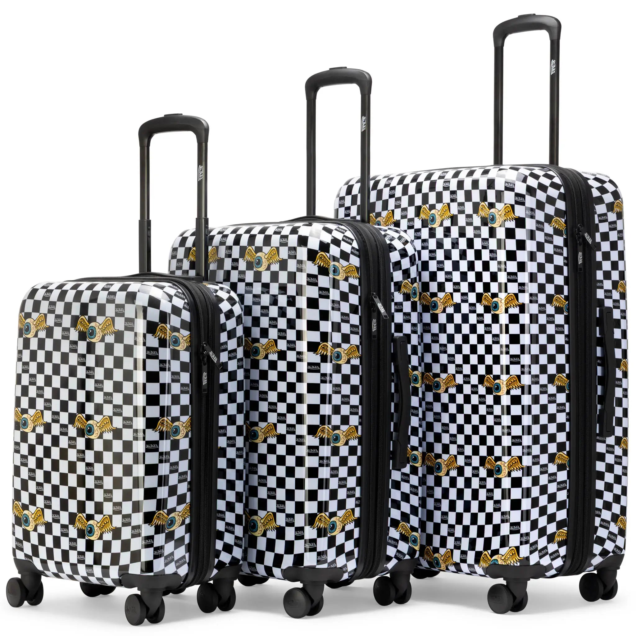 Kustom Kulture 3-Piece Expandable Hardside Spinner Luggage Set