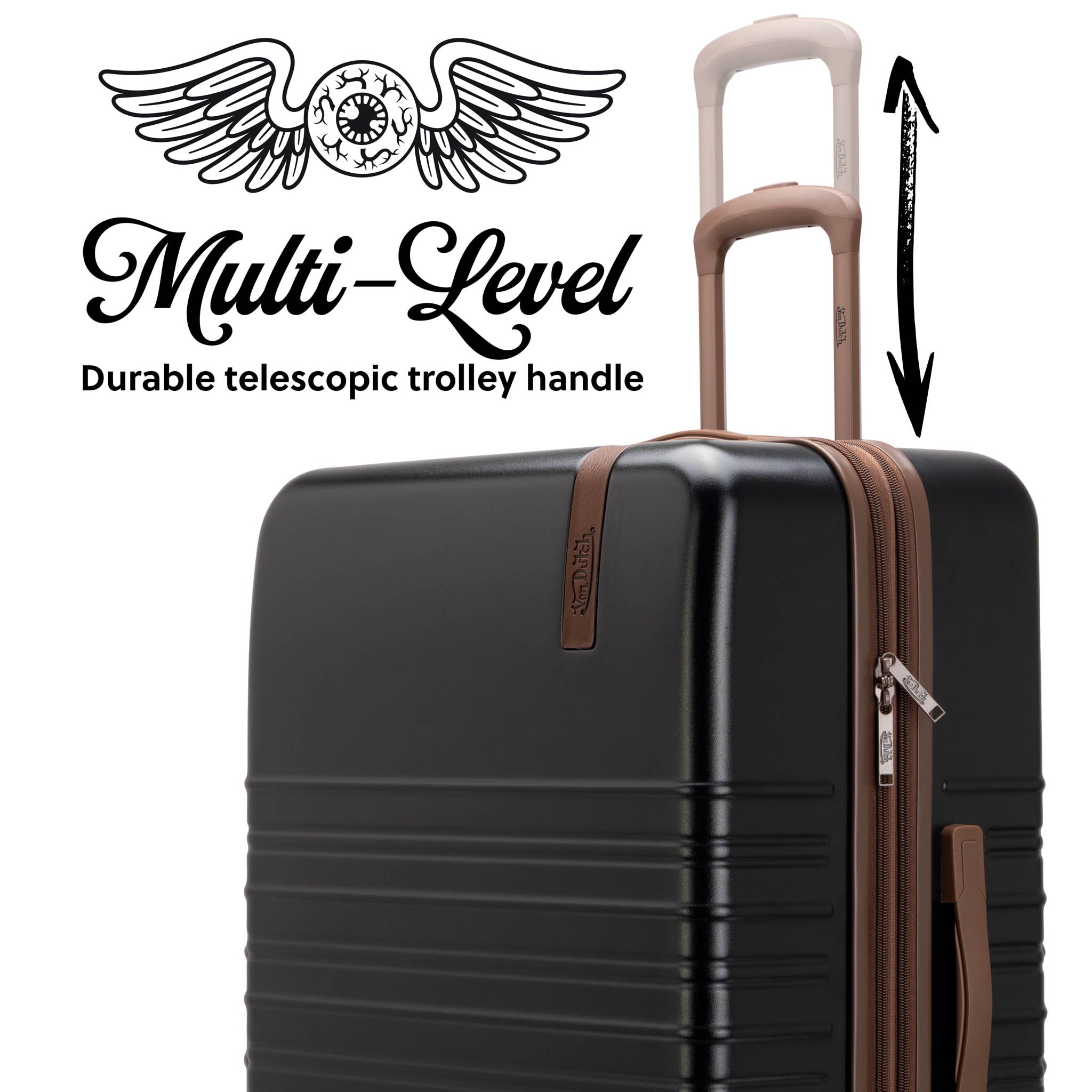 Von Dutch Retro Trek 3-Piece Expandable Hardside Spinner Luggage