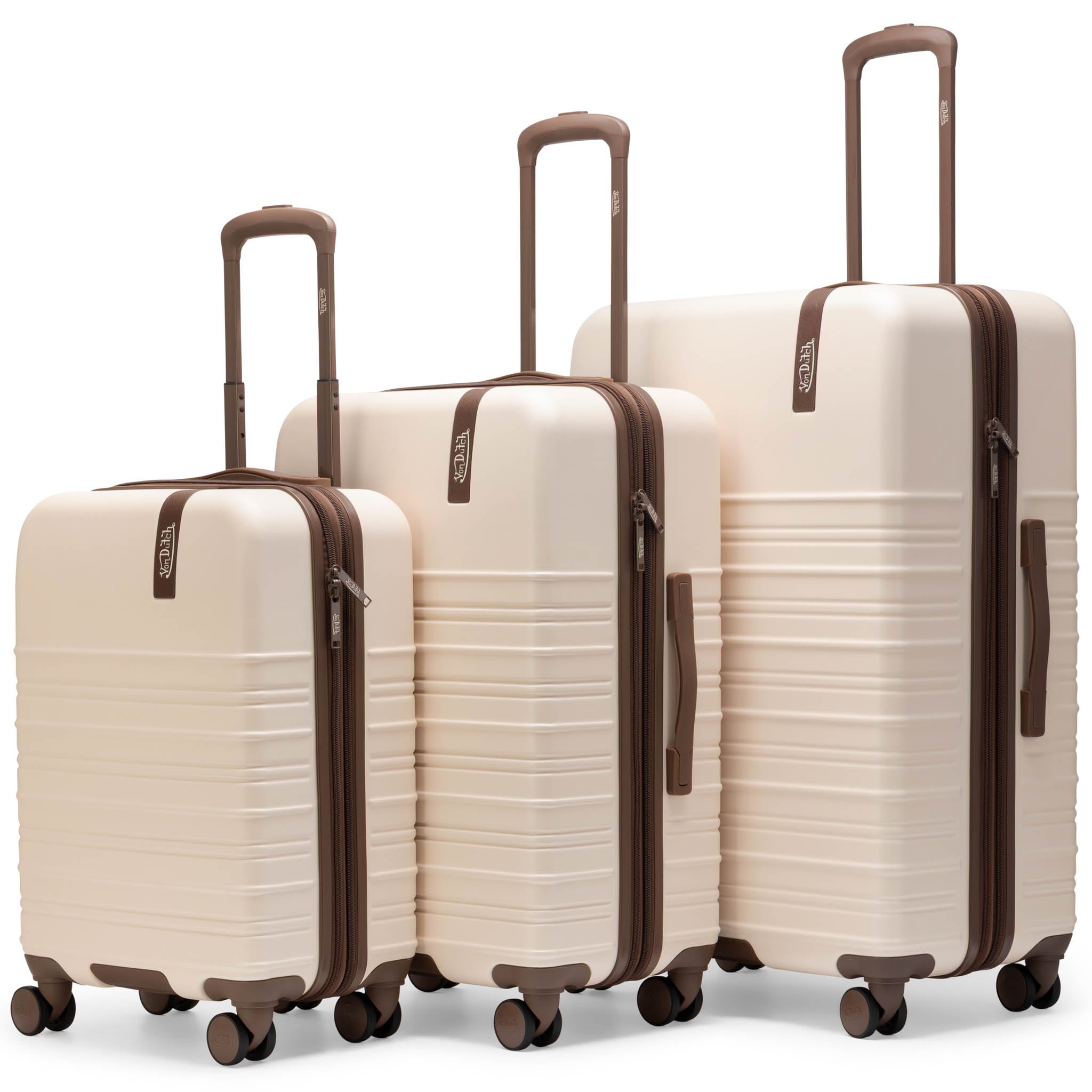 エレガネスシャンパン Von Dutch Retro Trek 3-Piece Expandable Hardside Spinner Luggage