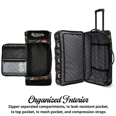 Jax Black 28" Checked Rolling Duffel