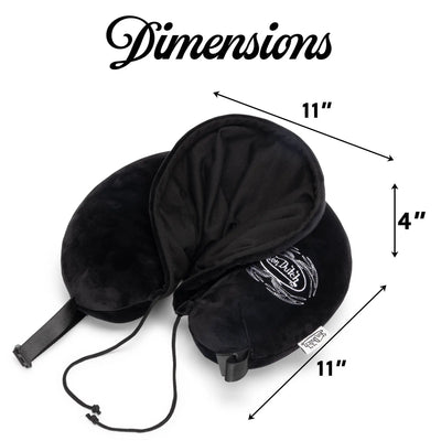 Pinstripe Hooded Memory Foam Travel Neck Pillow